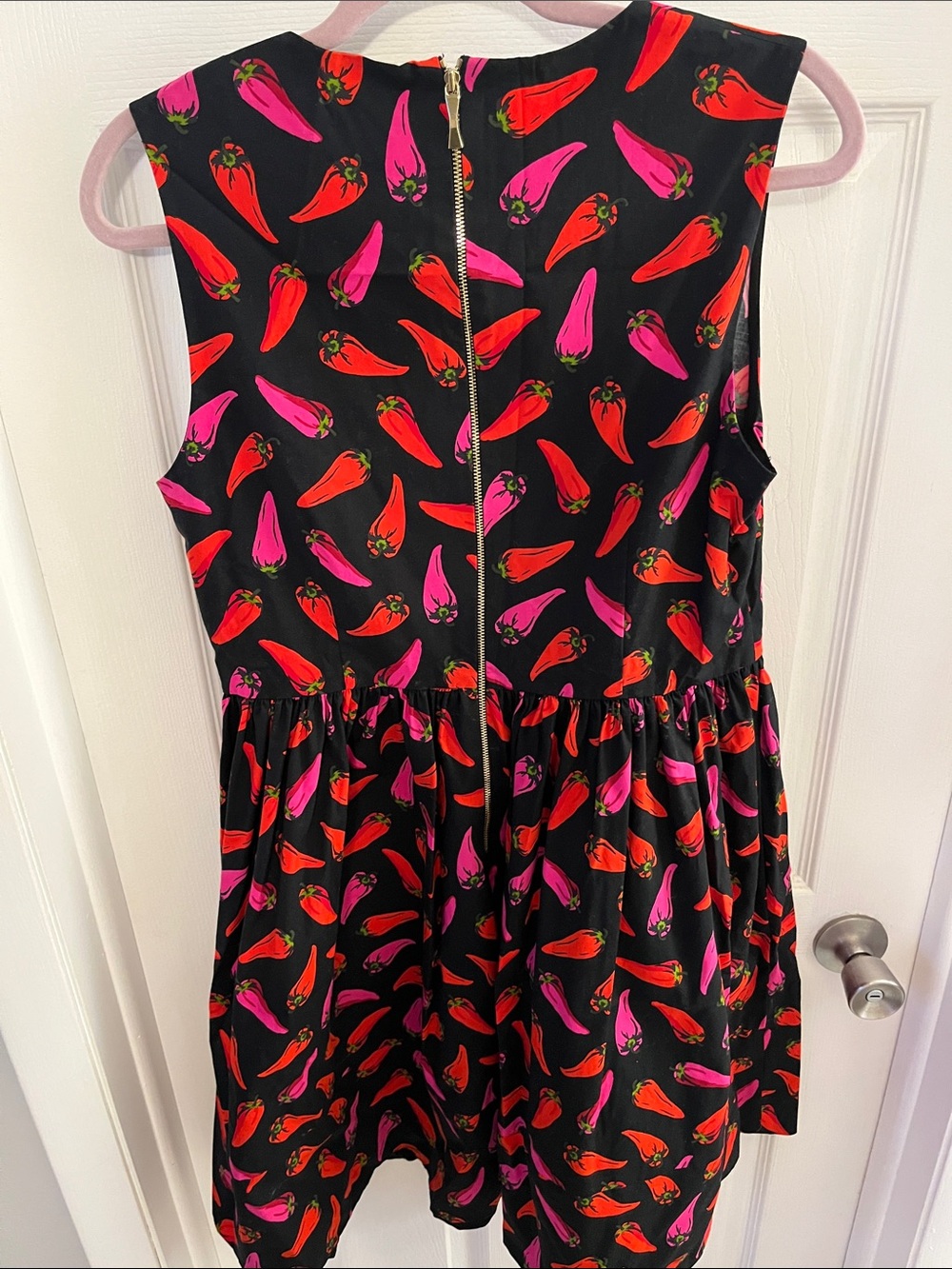 kate spade Black Dress with Red & Pink Pepper Print - Picture 3 of 3